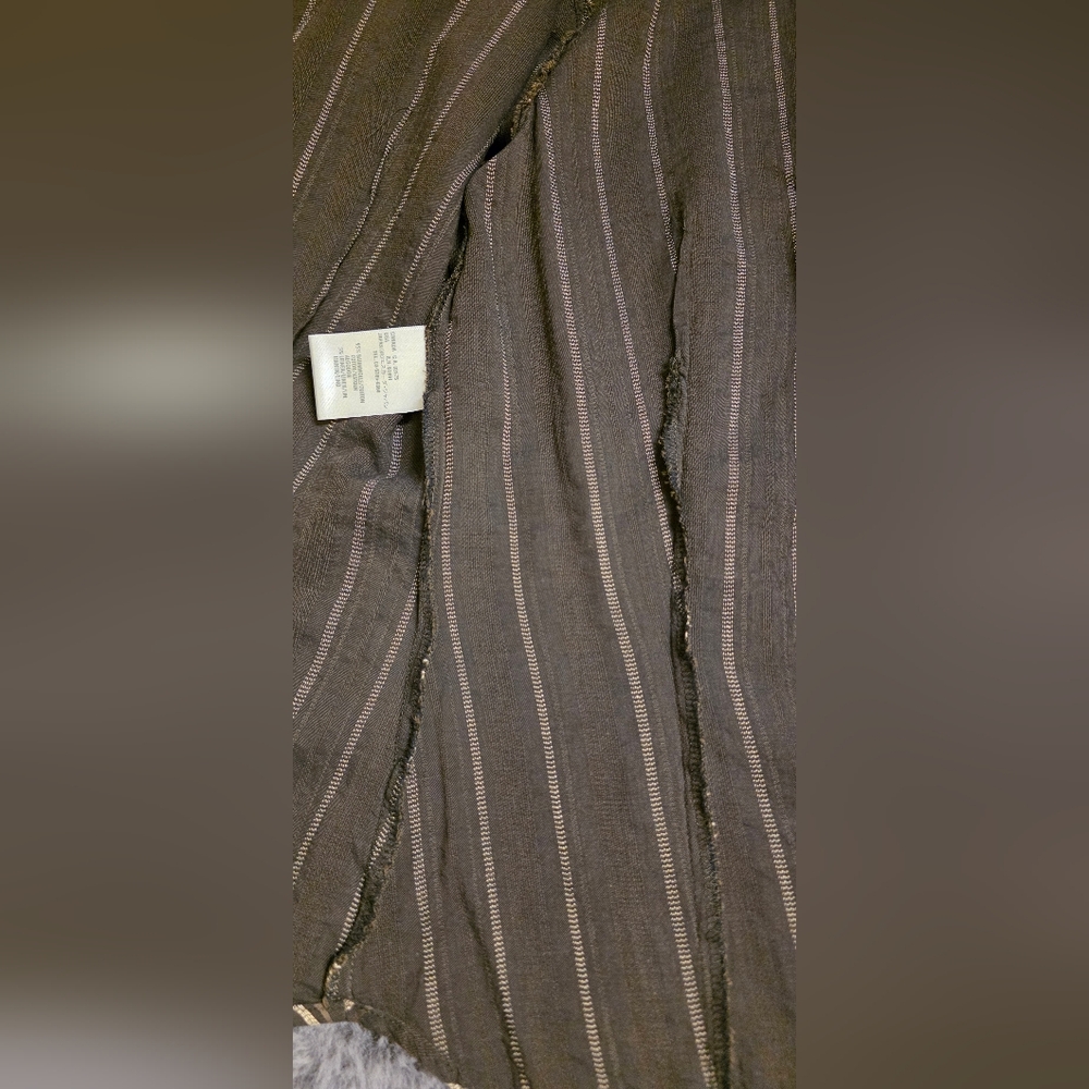 Escada Brown and Cream Striped Button Down Short Sleeve Y2k 90s See Measurements - Picture 13 of 15